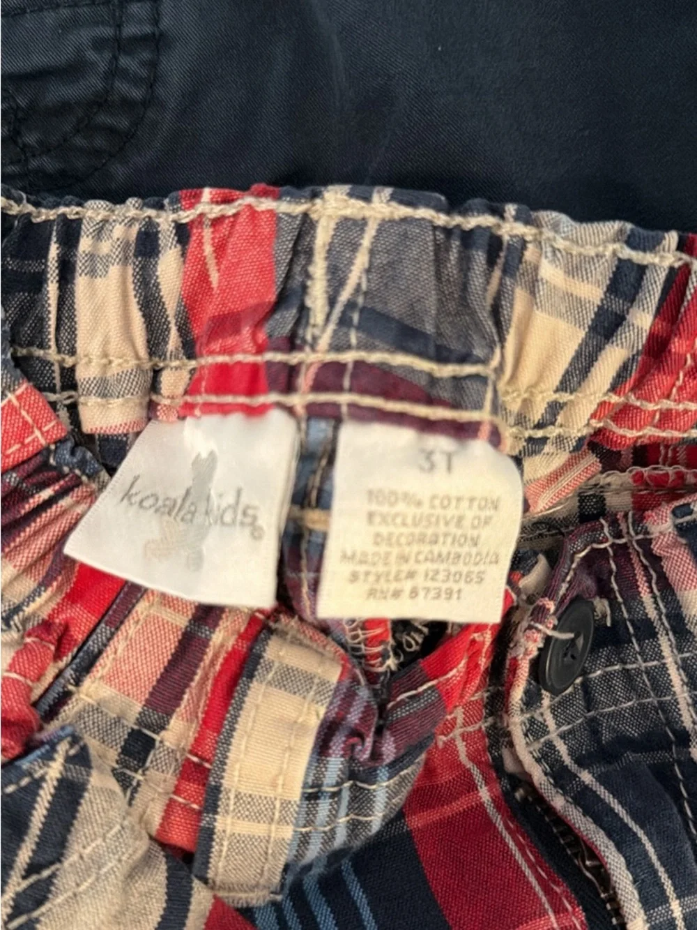 Pack of Kids' Casual Bottoms in Navy, Light Blue, Tan, Red Plaid & Tropical Blue